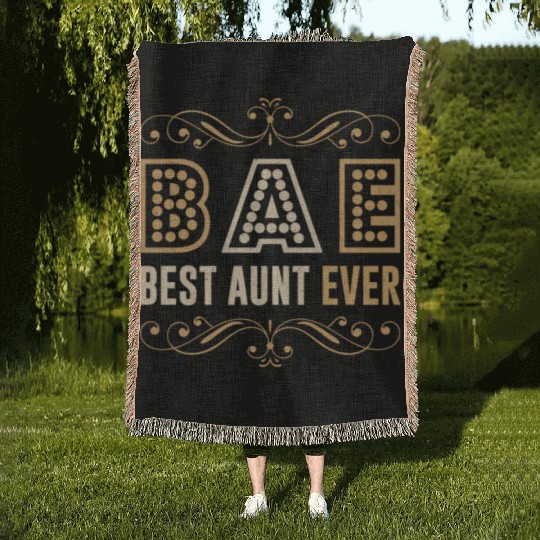 BAE - Best Aunt Ever Sister Niece Nephew Gift Woven Blankets