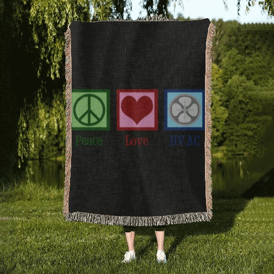 Peace Love HVAC Woven Blankets