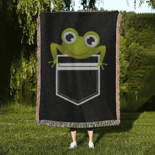 Cute Pocket Frog Toad Amphibian Animal Gift Woven Blankets