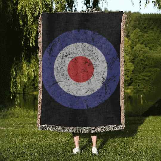 Royal Air Force World War II Spitfire Logo Retro Woven Blankets