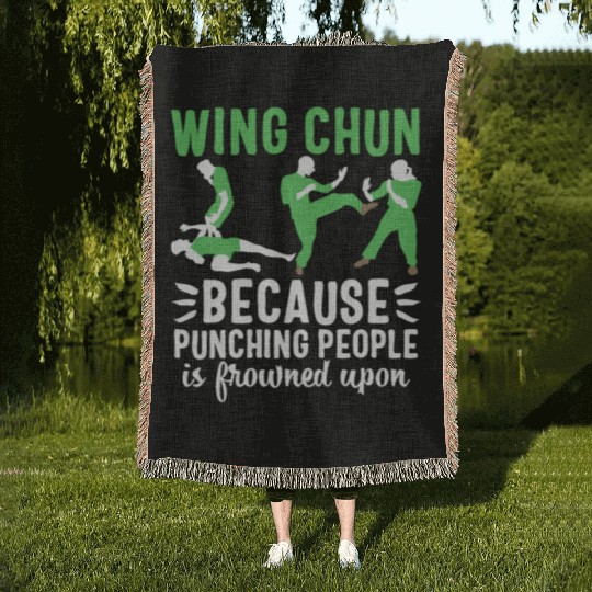 Wing chun Woven Blankets Kung Fu Martial Arts usa sport