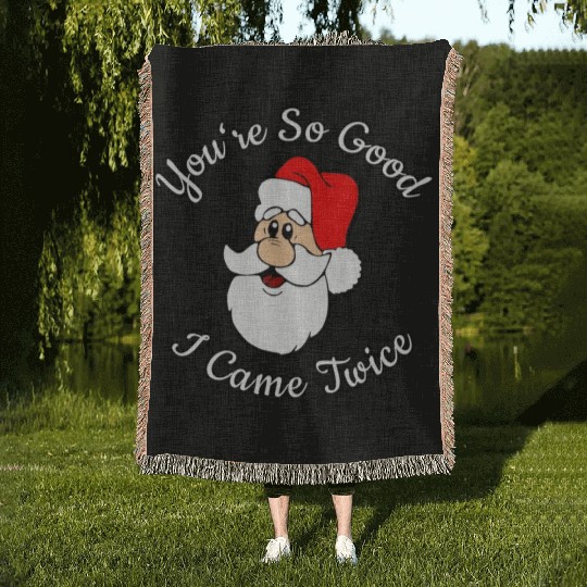 Adult Humor Naughty Dirty Santa Christmas Gift Woven Blankets