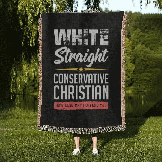 Funny political conservative Christian gift idea Woven Blankets