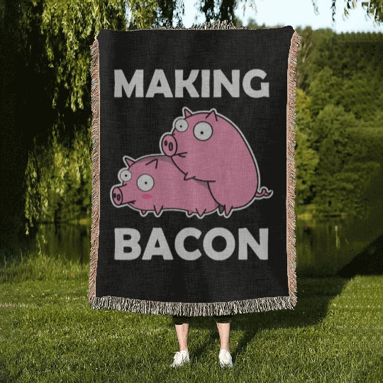 Making Bacon Pigs sx Farmer Funny Gift Piglet Woven Blankets