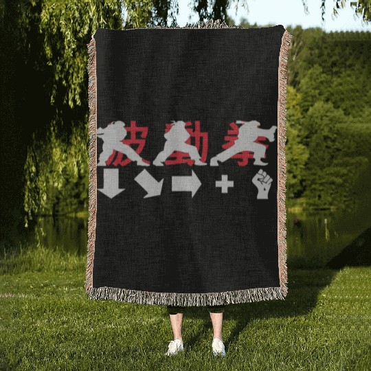 Hadouken Ryu Street Fighter 1 Woven Blankets