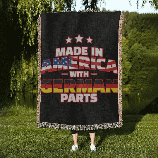 Made in America with German Parts Funny Germerican Woven Blankets