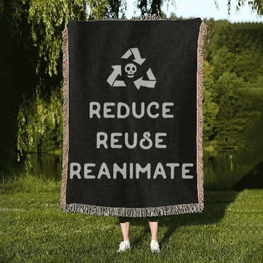 Reduce Reuse Reanimate Necromancer Tabletop RPG Woven Blankets