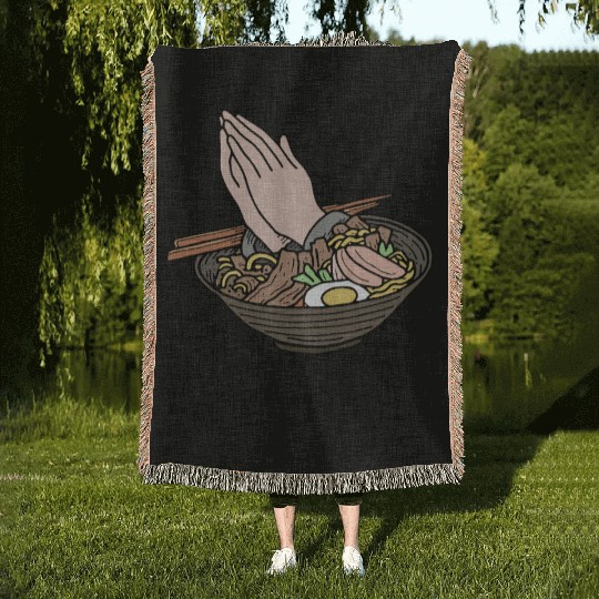 Amen Ramen Phone jesus chef Woven Blankets