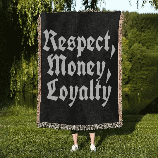 "Respect, Money, Loyalty" logo Woven Blankets