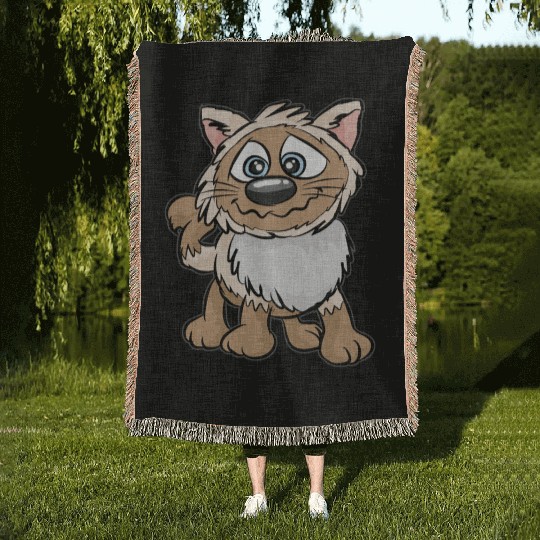 WEIRD CAT Crazy Mad funny Cartoon Comic Gift Woven Blankets