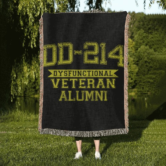 DD-214 DYSFUNCTIONAL VETERAN ALUMNI Woven Blankets