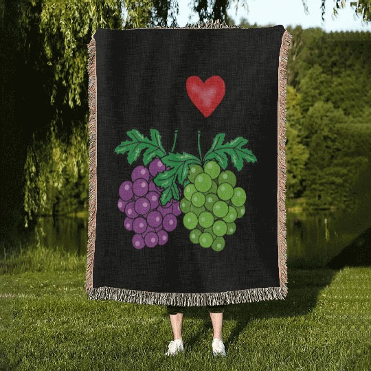 I love grape Woven Blankets
