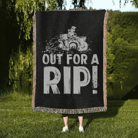 Out for a Rip Dirt Biking - Noisy 4x4 ATV Off Road Woven Blankets
