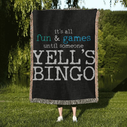 Bingo Winner Yell's Bingo Bingo Winning Card Woven Blankets