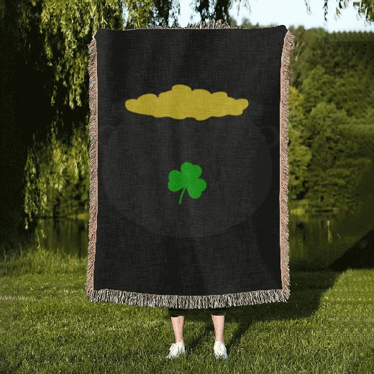 Pot of Gold St Patricks Day Woven Blankets