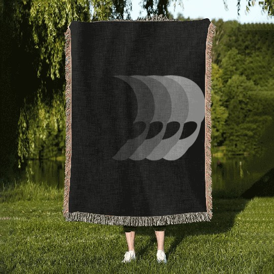 Small Grey Aliens Woven Blankets