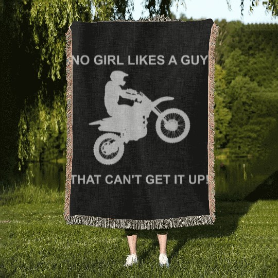 Wheelie girl - Biker, Motorcycle, Gift Motocross Woven Blankets