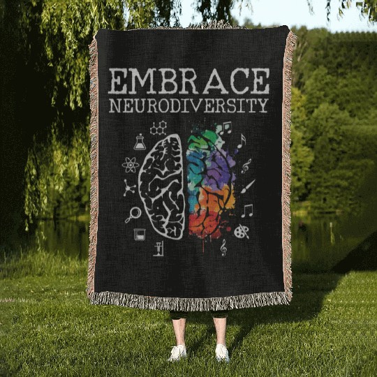 Embrace Neurodiversity - ASD ADHD Autism Awareness Woven Blankets