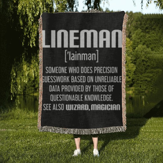 lineman, lineman barn, football offensive lineman, Woven Blankets