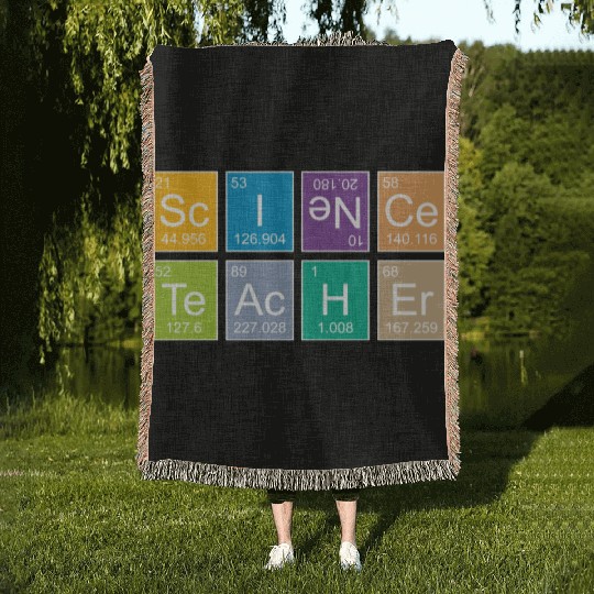 science teacher funny periodic table Woven Blankets