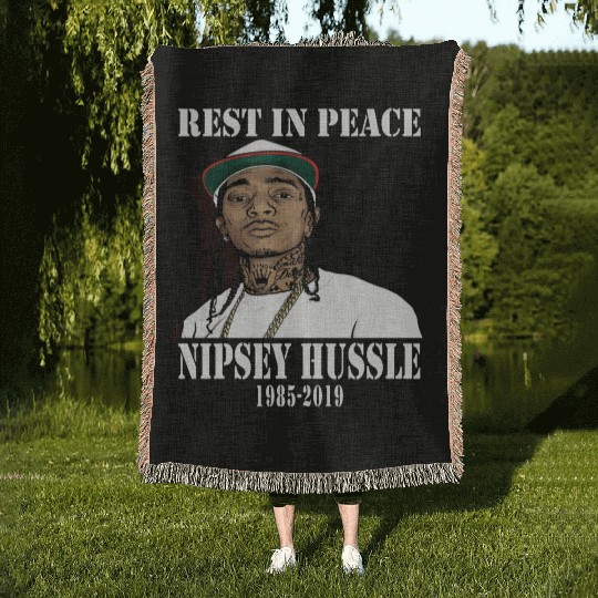 Nipsey Hussle Rest in Peace Woven Blankets
