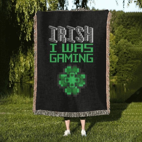 Video Game Gaming St Patricks Day Gamer Woven Blankets