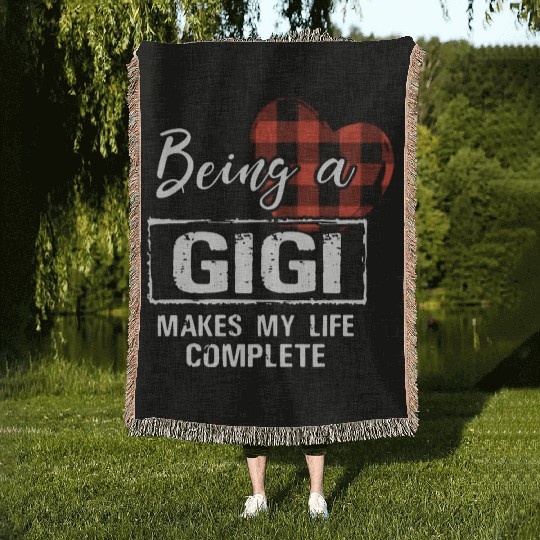 being a Gigi makes my life complete grandma Woven Blankets