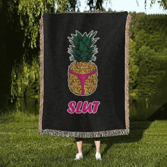 Pineapple Slut Woven Blankets Slutshirt Sexy Clothes Woven Blankets