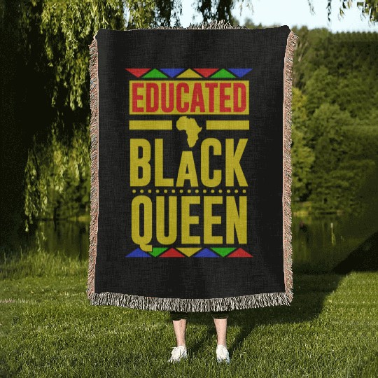 Educated Black Queen Woven Blankets