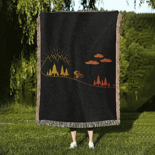 MTB mountain bike cycling bicycle kids Woven Blankets