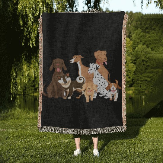 dogs make me happy humans make my head hurt husky Woven Blankets