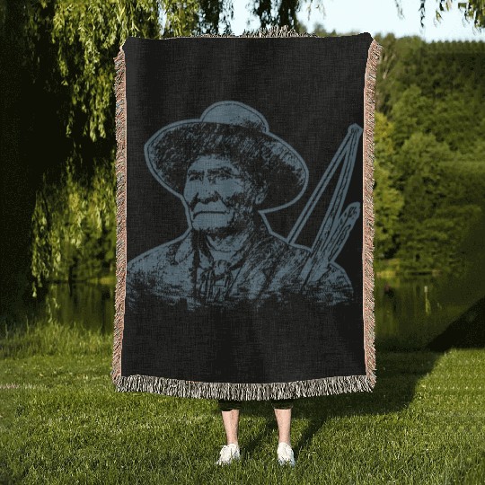 Geronimo Apache Native American Indian Warrior Woven Blankets