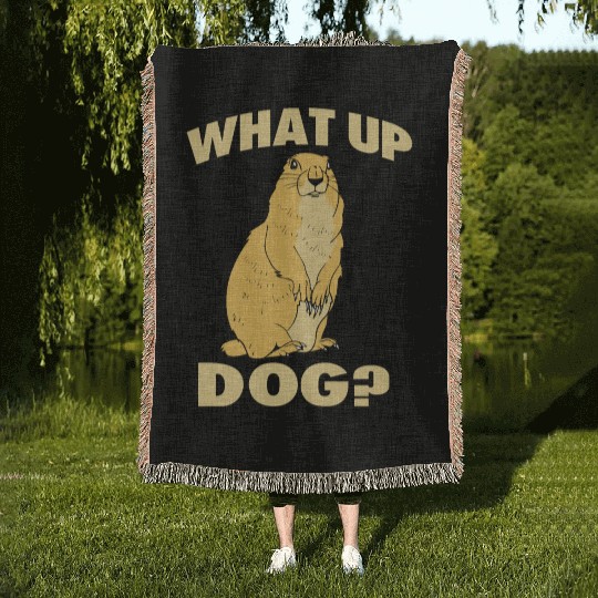 Prairie Dog Groundhog Squirrel Xerini Rodent Woven Blankets