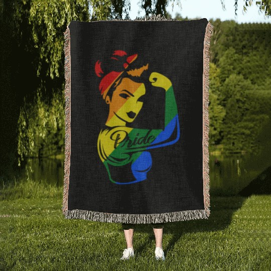 LGBT Gay Lesbian Rainbow Pride Trans Equality Woven Blankets