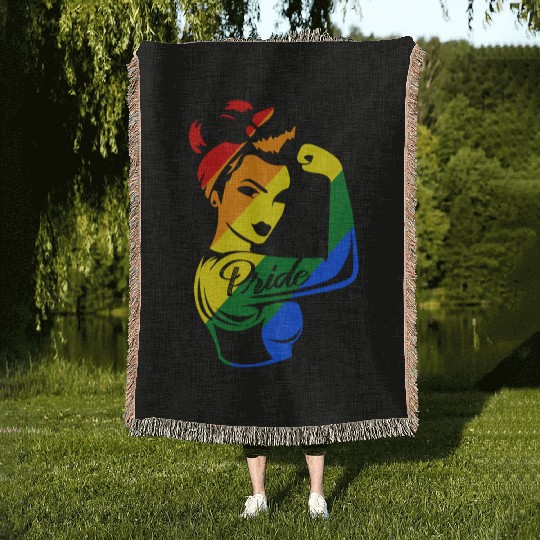 LGBT Gay Lesbian Rainbow Pride Trans Equality Woven Blankets