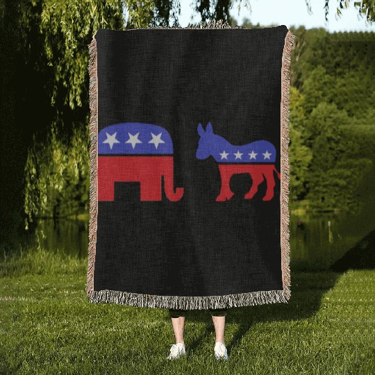 Democrat Republican Woven Blankets
