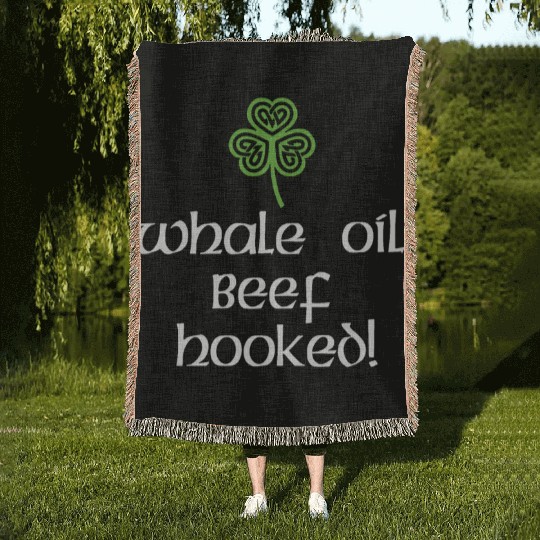 Whale Oil Beef Hooked Woven Blankets St. Patrick's Day Padd