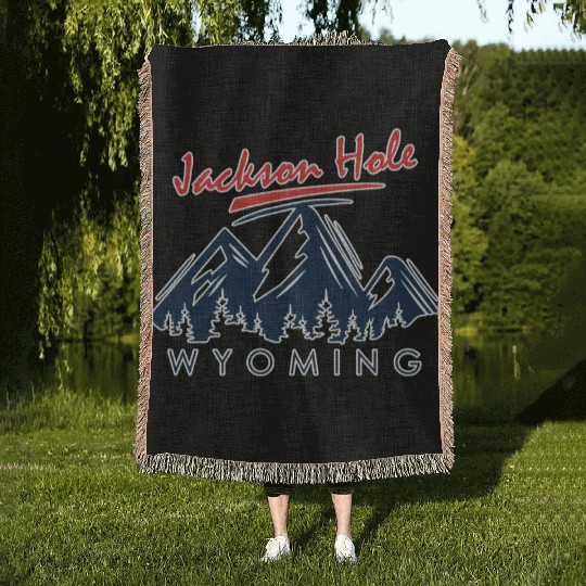 Jackson Hole Wyoming Woven Blankets Vintage City Retro Tshi