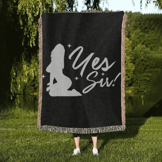Yes Sir BDSM DDLG Naughty Submissive Kinky sx Woven Blankets