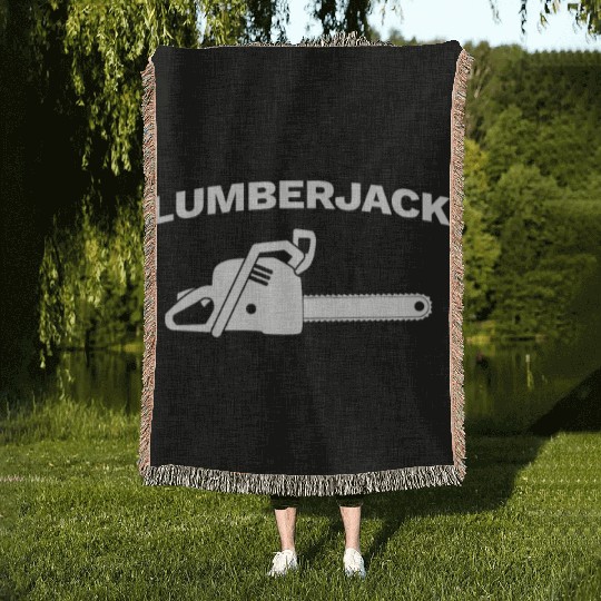 Chainsaw Lumberjack Woven Blankets