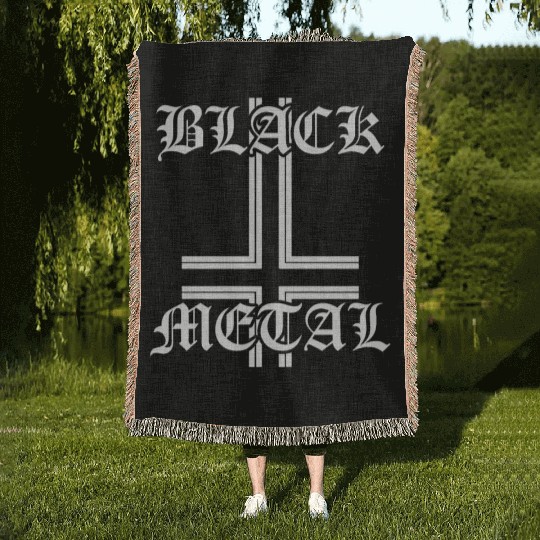 BLACK METAL Woven Blankets
