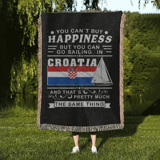 Croatia sailing, sailing ship Mediterranean gift Woven Blankets