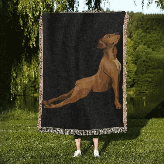 Portrait from a Lovely Rhodesian Ridgeback Woven Blankets