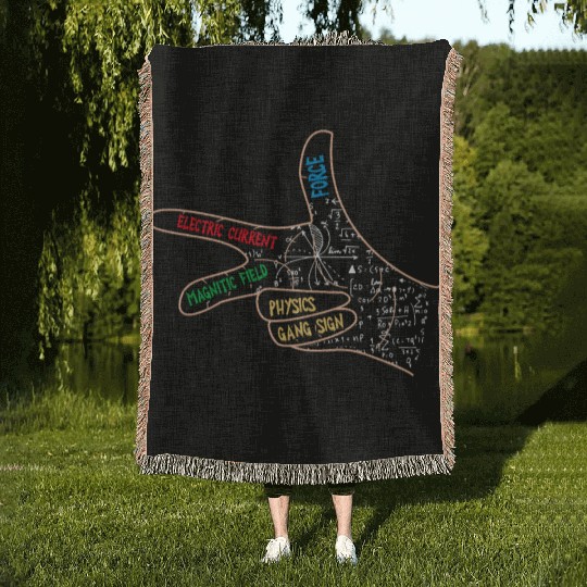 Physics Funny Gang Sign Science Nerd Gift Idea  Woven Blankets