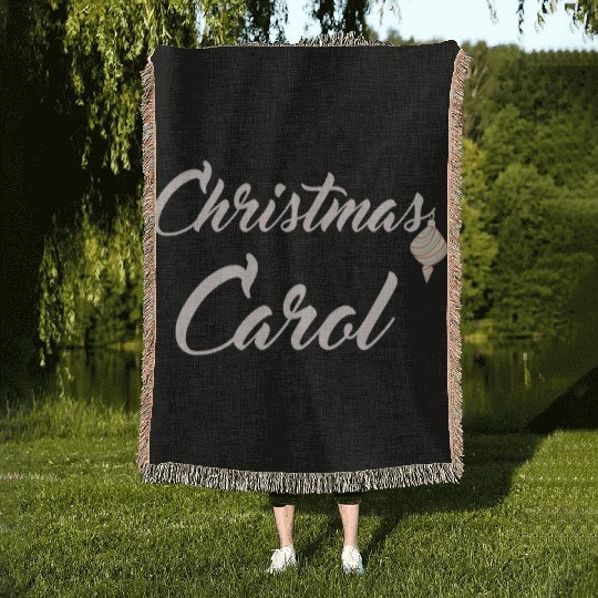 Christmas Carol with xmas decoration for Carols Woven Blankets