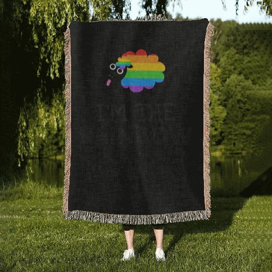 Im The Rainbow Sheep Of The Family Woven Blankets