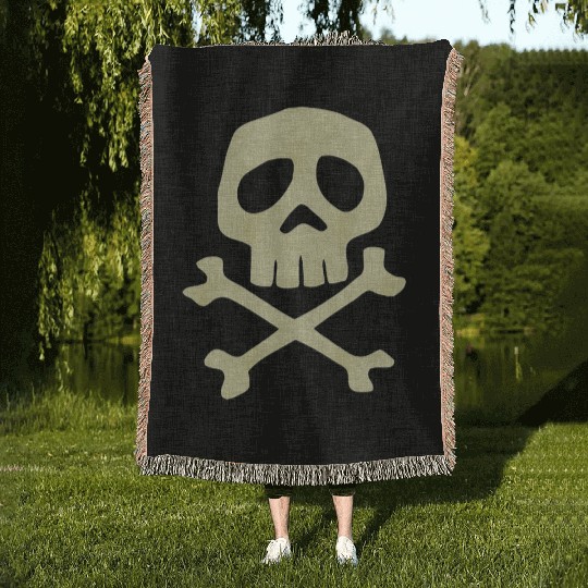 Misfits Style Captain Harlock Skull Crossbones Woven Blankets