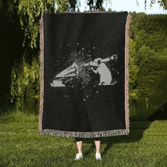 Banksy Rocket Dog HMV Splash Paint Artwork Woven Blankets