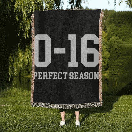 Detroit Lions 0 16 Perfect Season Woven Blankets