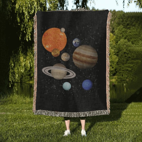 realistic Solar System planet Outer Space Explorer Woven Blankets